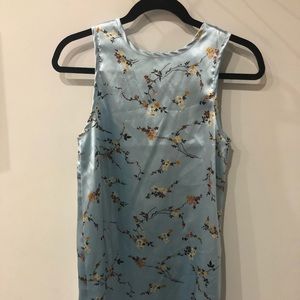 Blue satin mini dress